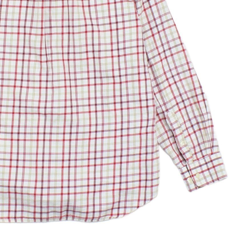 Mens Check Shirt Long Sleeve Button Up