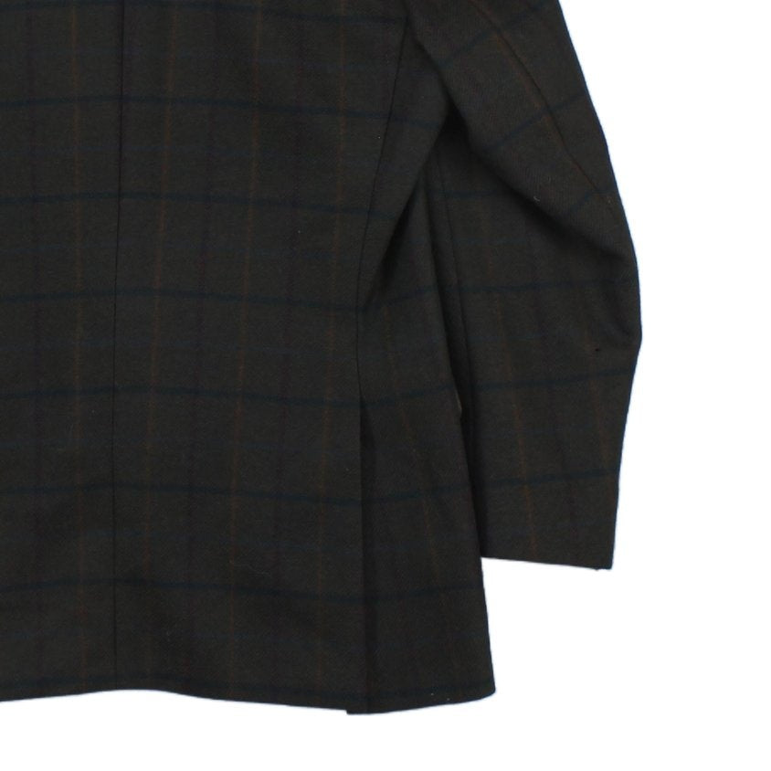 Mens Vintage Blazer Formal Check Wool