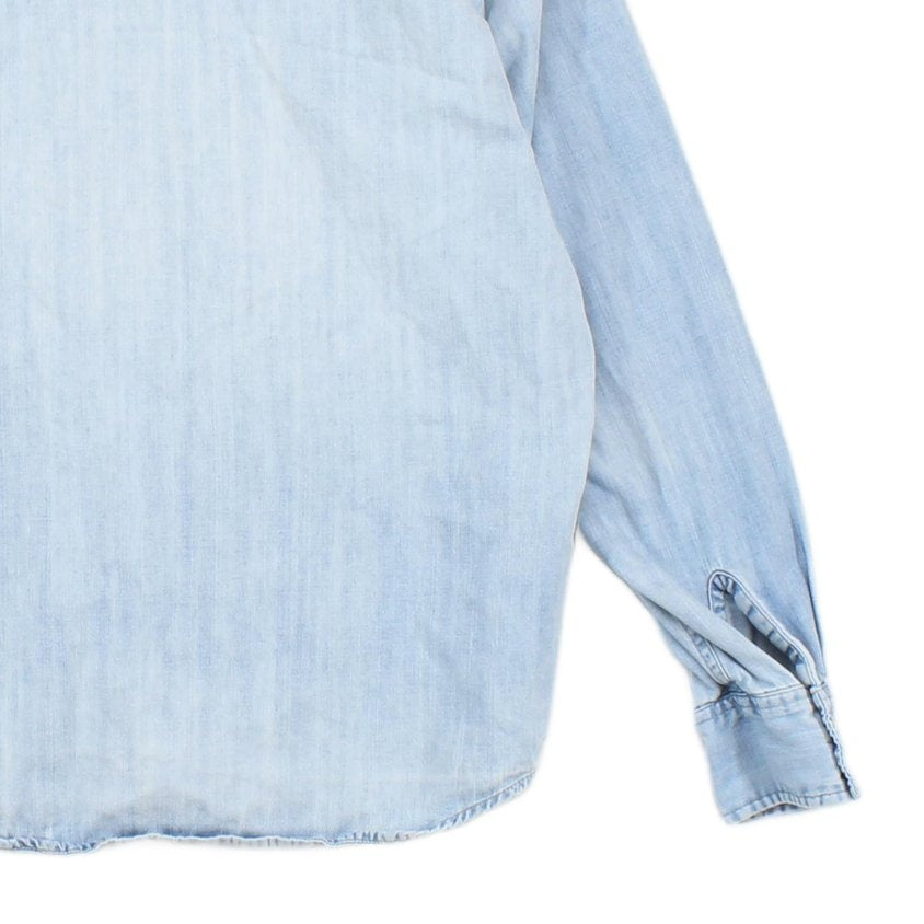 Mens Denim Shirt Western Distressed