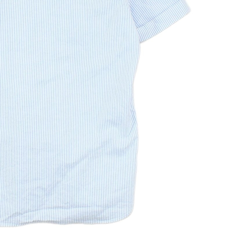 Mens Striped Shirt Stretch Slim Fit Button Down
