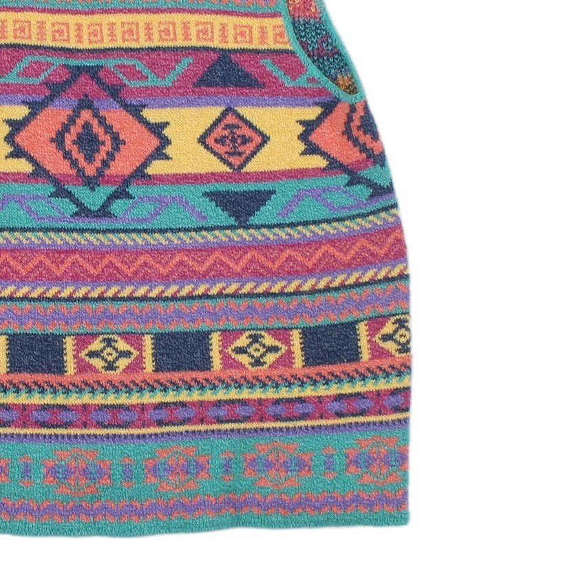 Womens Vest Cardigan Geometric Relaxed