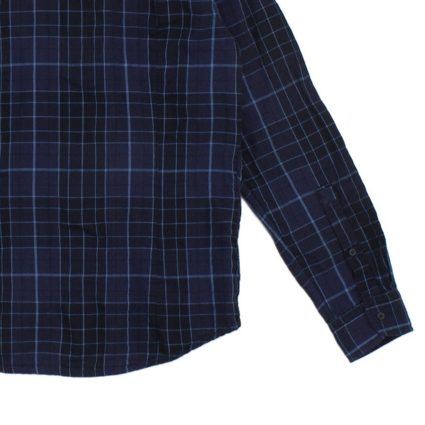 Mens Plaid Shirt Long Sleeve Check Cotton
