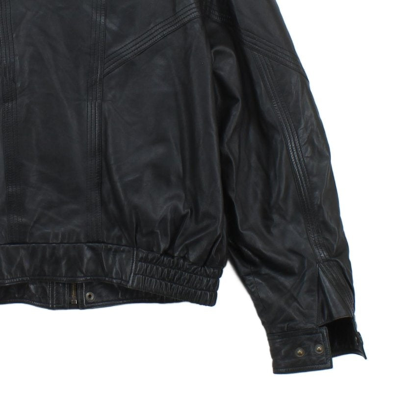 Mens Leather Jacket Biker Retro Motorcycle