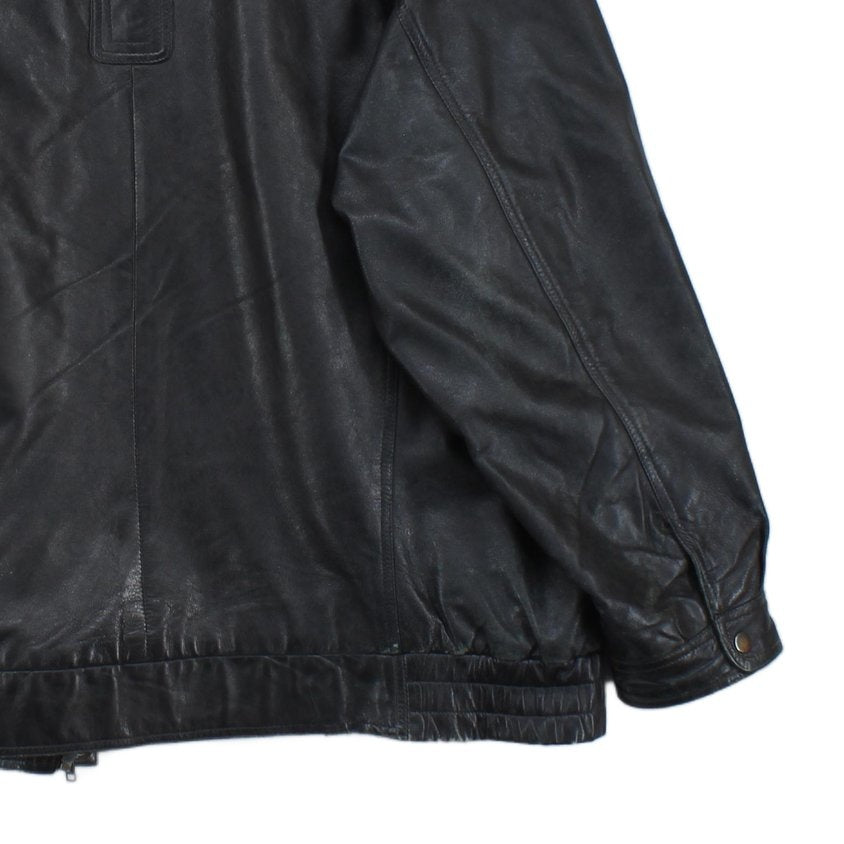 Mens Leather Jacket Full Zip Outerwear
