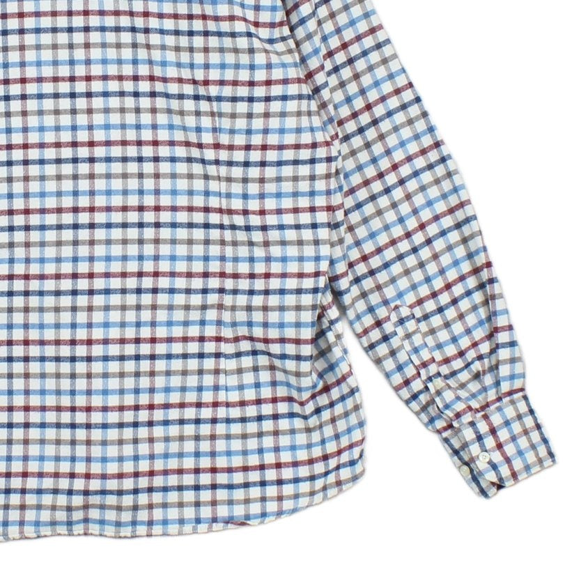 Mens Plaid Shirt Long Sleeve Tailored
