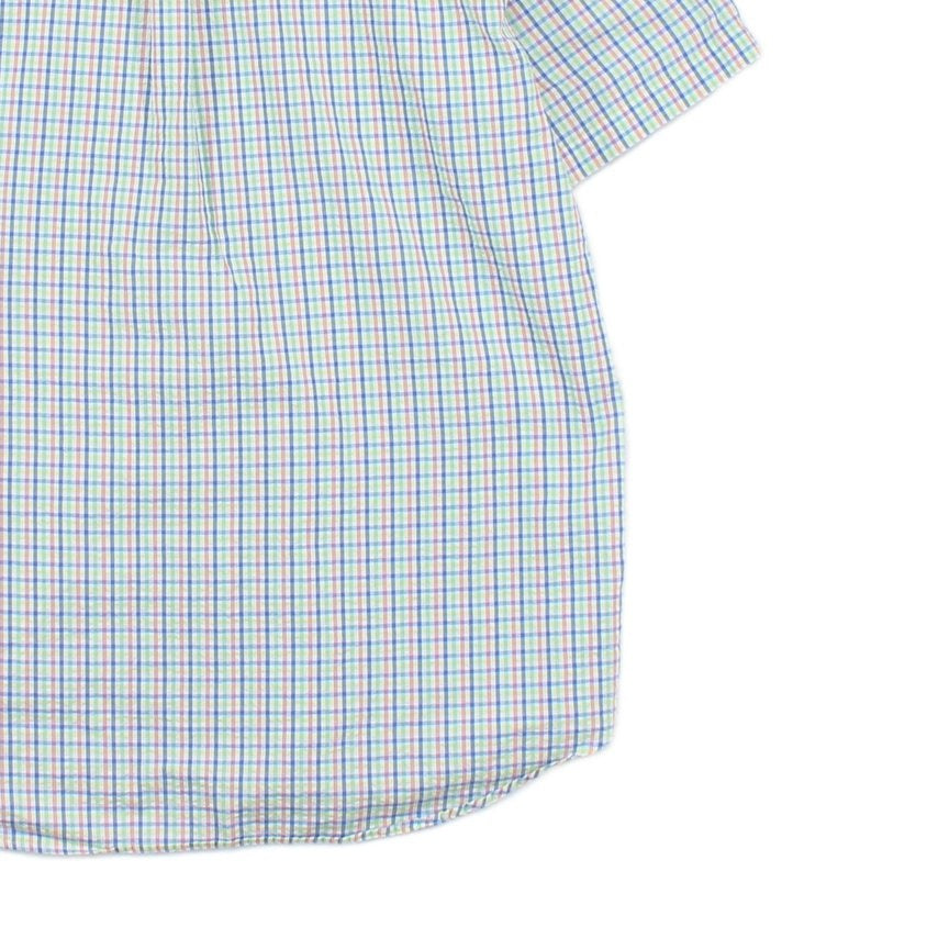 Mens Check Shirt Tech Prep Short Sleeve