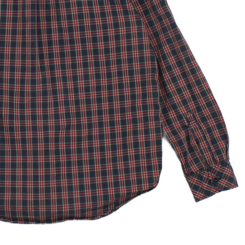 Mens Plaid Shirt Long Sleeve Trim Fit Cotton
