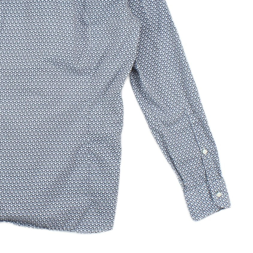 Mens Patterned Shirt Slim Fit Long Sleeve