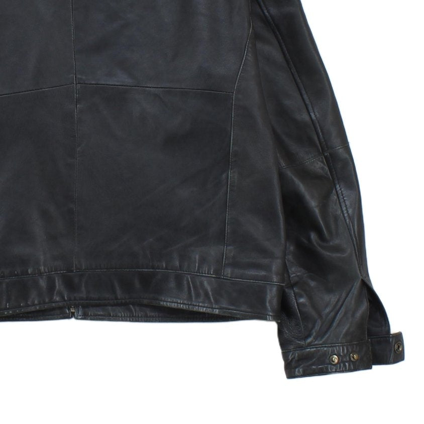 Mens Leather Jacket Full Zip Biker