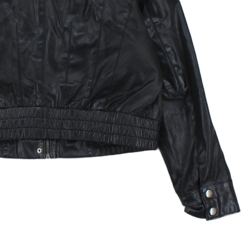 Womens Leather Jacket Full Zip Biker