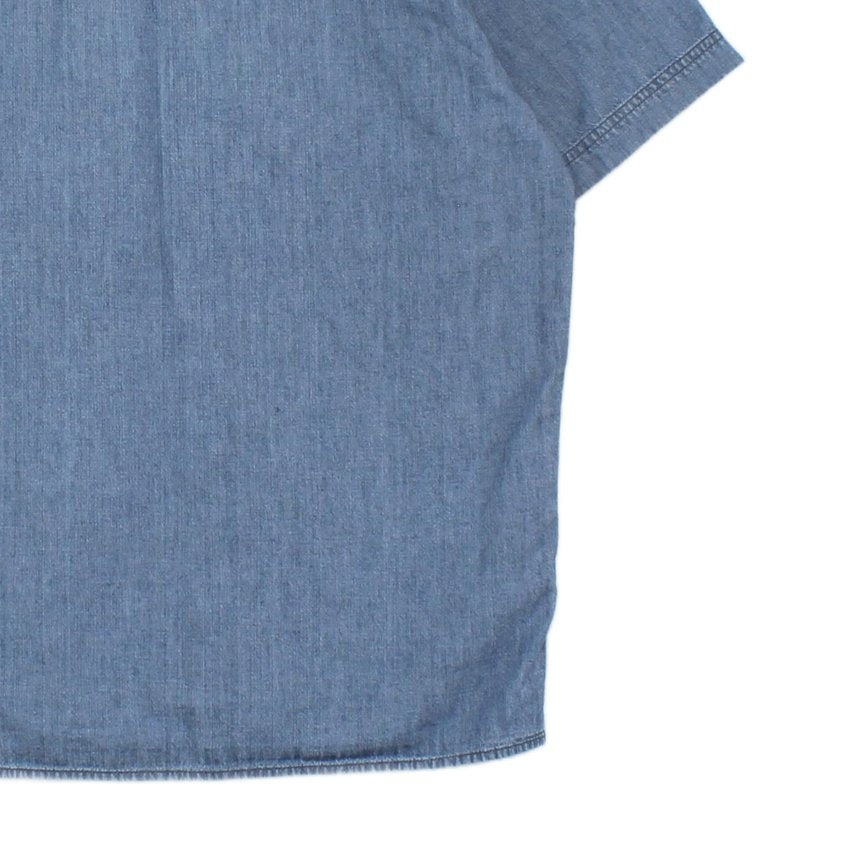 Mens Chambray Shirt Short Sleeve Collared
