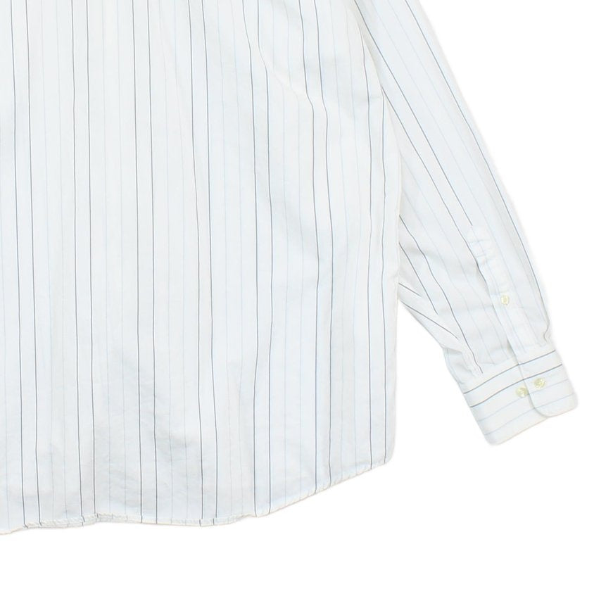 Mens Striped Shirt Long Sleeve Collared