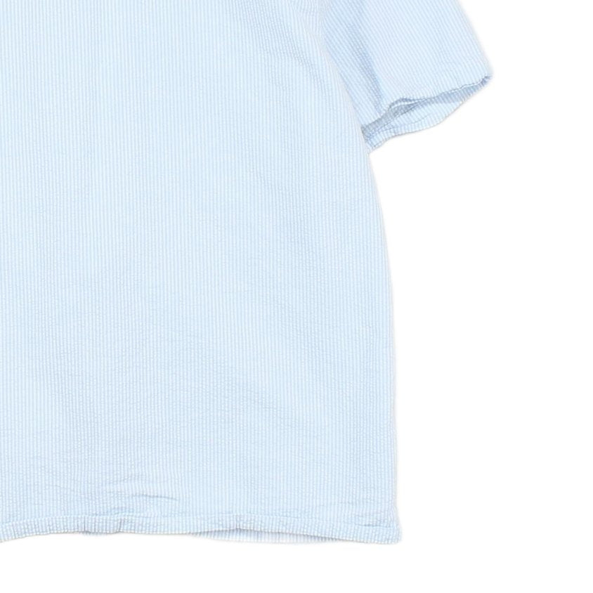 Mens Striped Shirt Short Sleeve Button Up