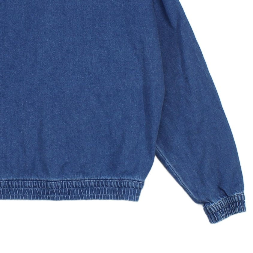 Womens 1/4 Zip Jacket Oversized Fit Striped Sleeves Cotton