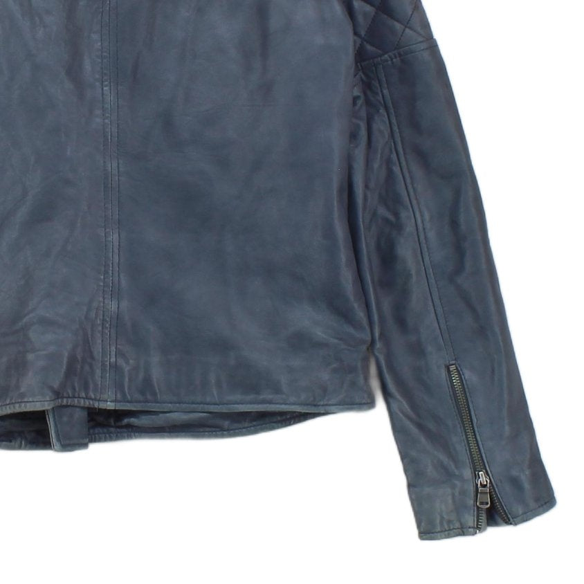 Womens Leather Jacket Biker Full Zip