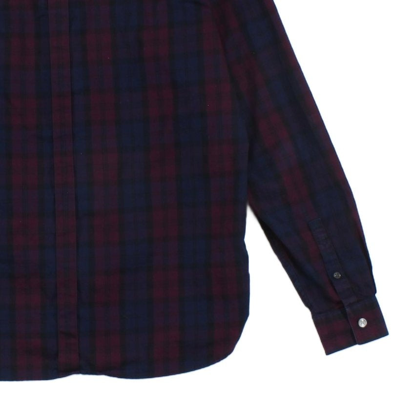 Mens Check Shirt Long Sleeve Button Up