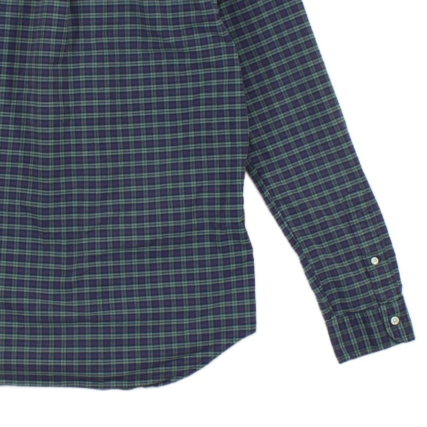 Mens Plaid Shirt Stretch Slim Fit Button Down