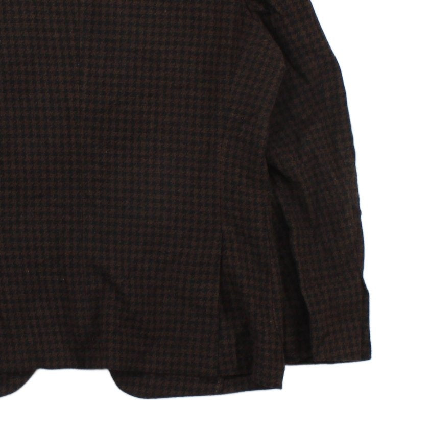 Mens Blazer Houndstooth Tailored Wool Silk