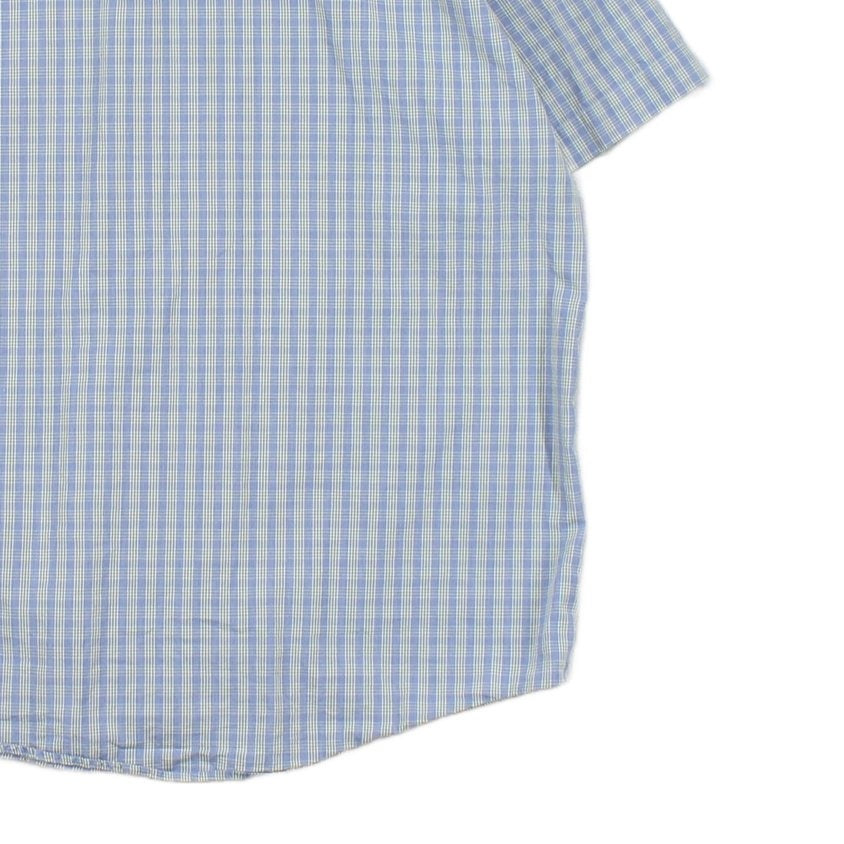 Mens Check Shirt Short Sleeve Button Up