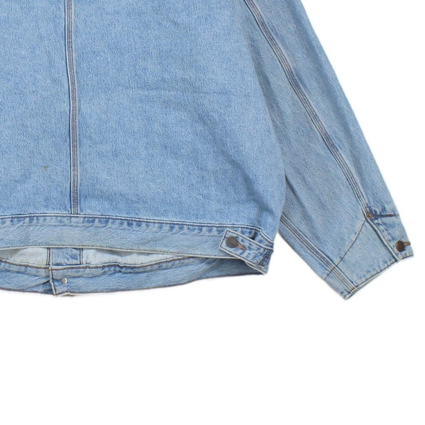 Mens Denim Jacket Corduroy Collar Button Cotton