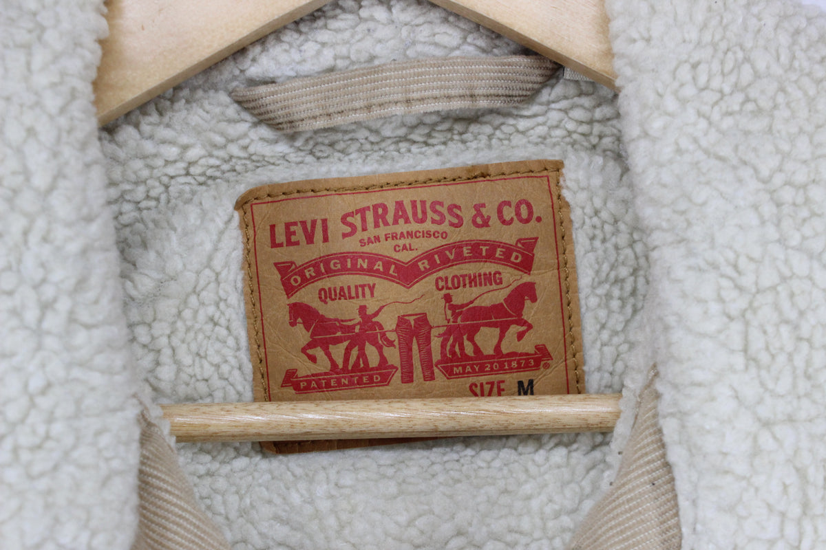 Mens Sherpa Corduroy Jacket Lined Trucker