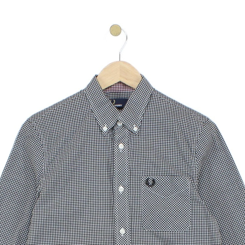 Mens Check Shirt Long Sleeve Button Up