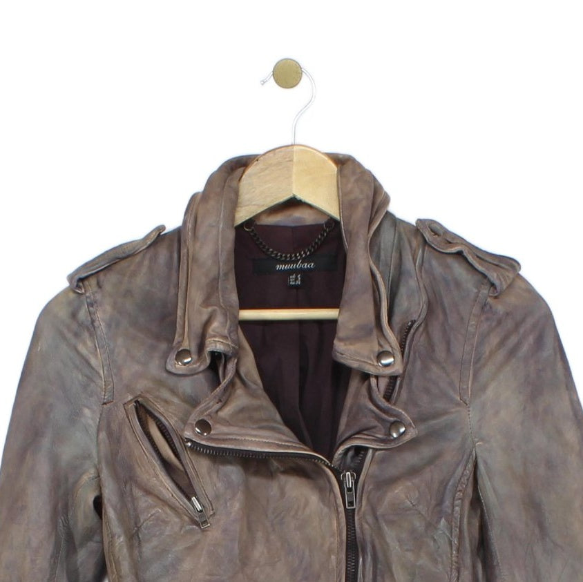 Womens Leather Jacket Biker Lamb Leather