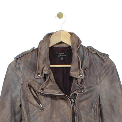 Womens Leather Jacket Biker Lamb Leather