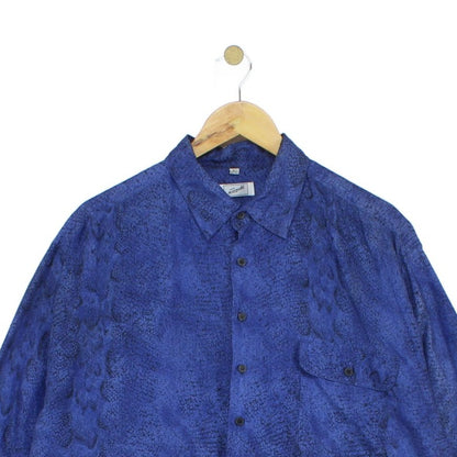 Mens Silk Abstract Shirt Button Up Relaxed Fit