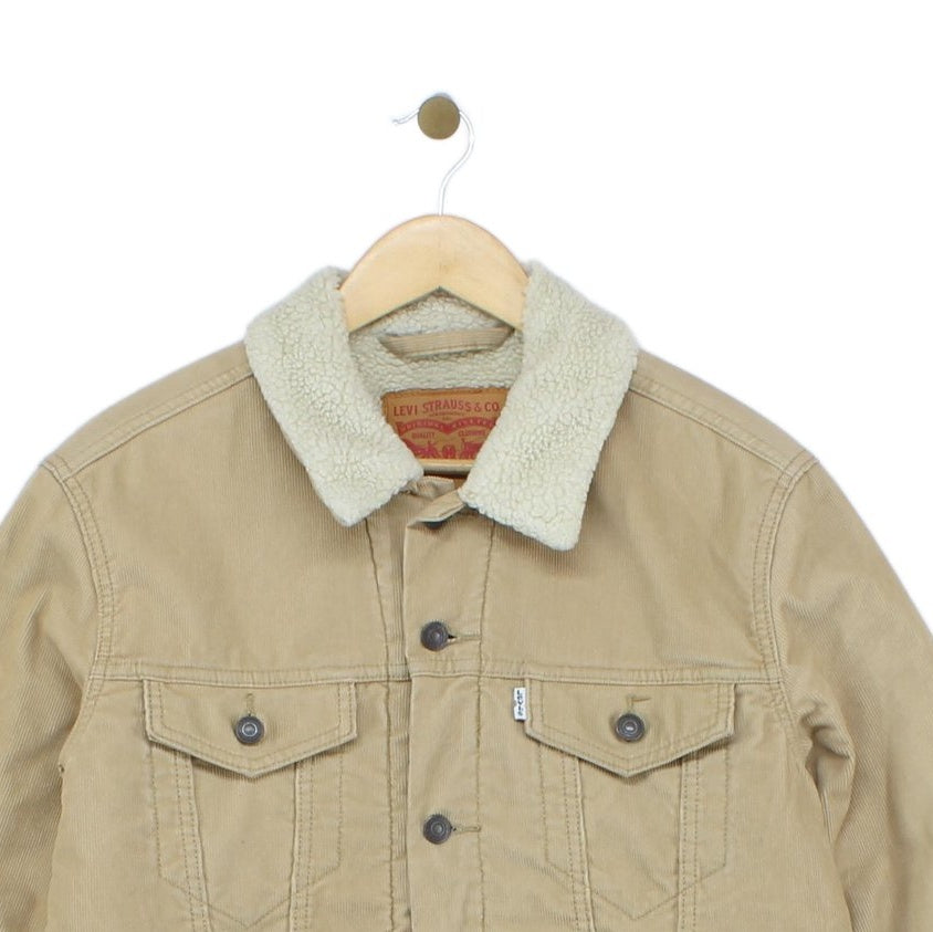 Mens Sherpa Corduroy Jacket Lined Trucker