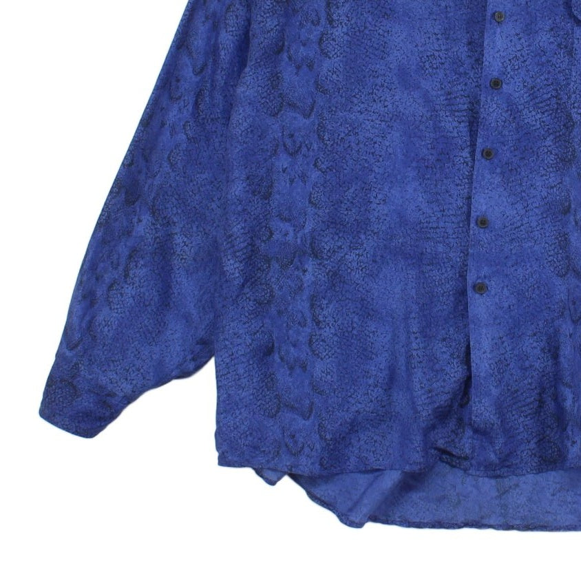 Mens Silk Abstract Shirt Button Up Relaxed Fit