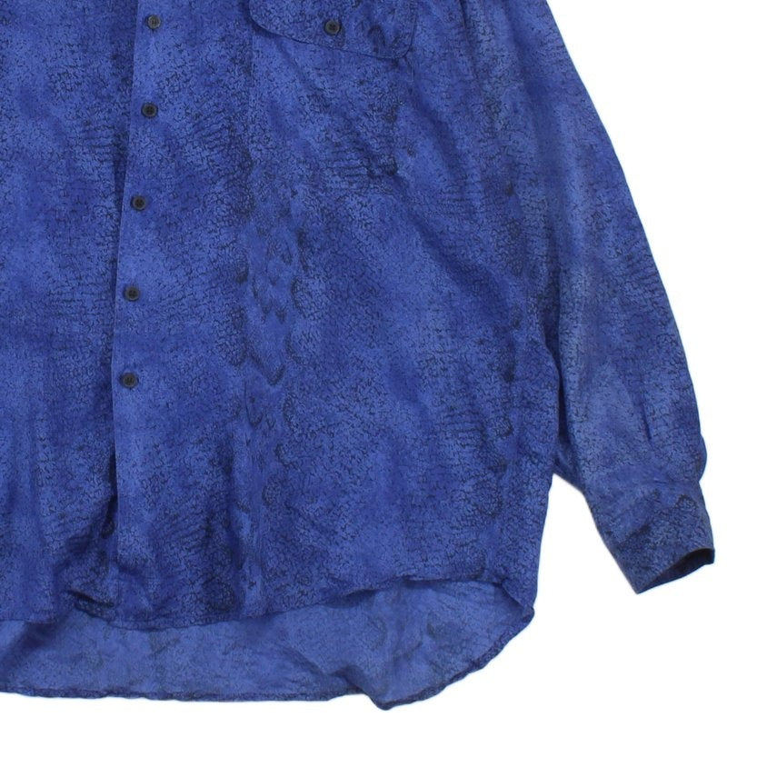 Mens Silk Abstract Shirt Button Up Relaxed Fit