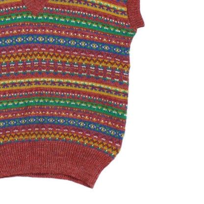 Womens Vest Jumper Retro Patterned