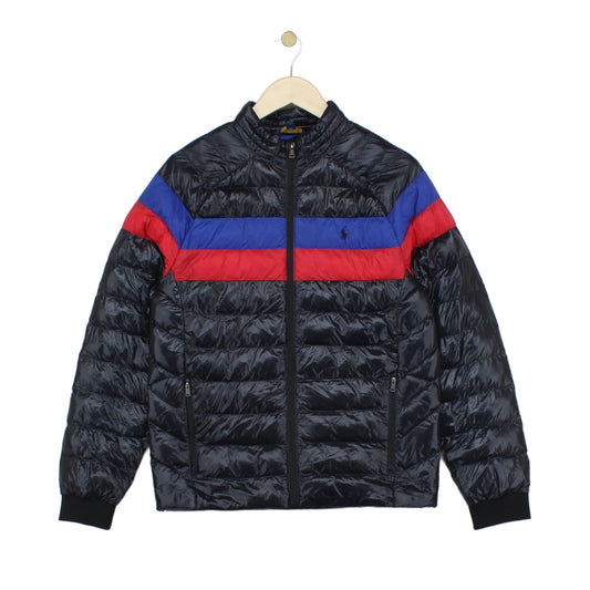 Boys Quilted Jacket Full Zip Colour Block