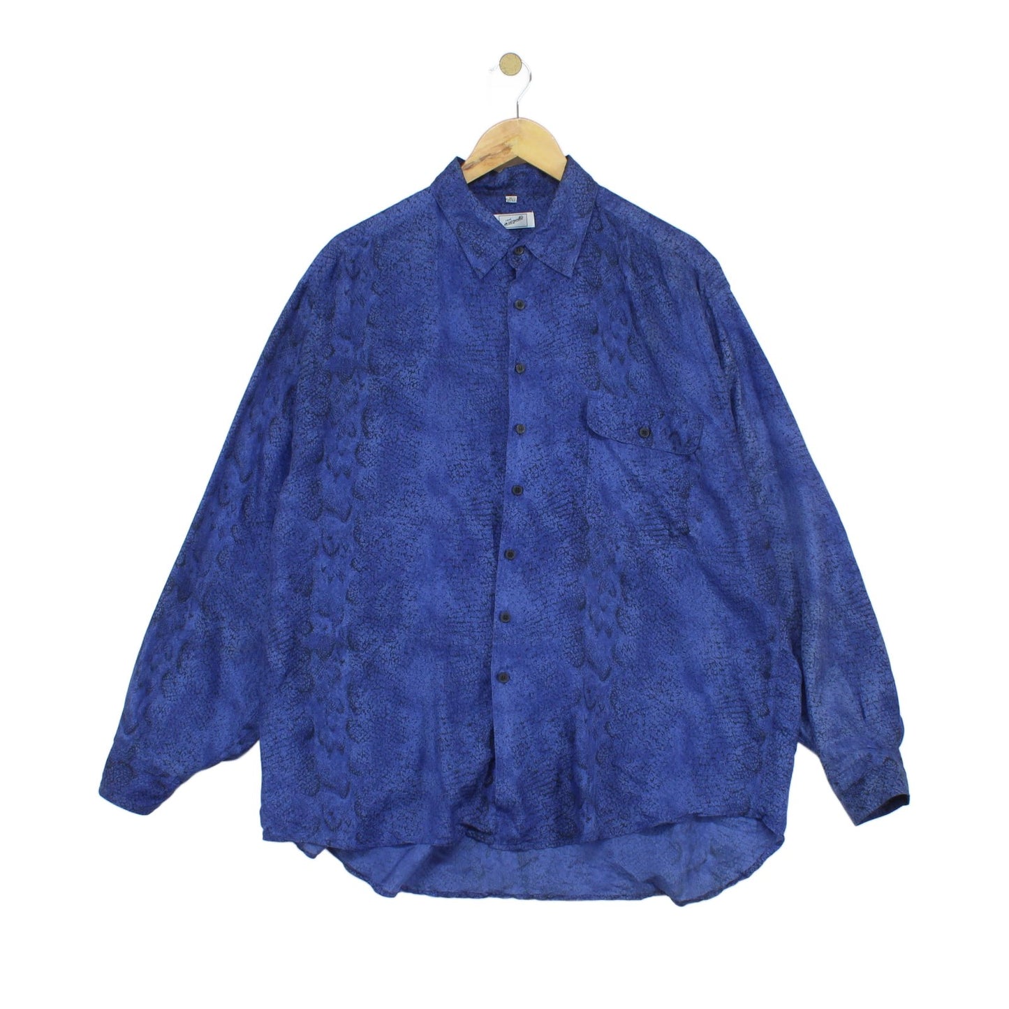 Mens Silk Abstract Shirt Button Up Relaxed Fit