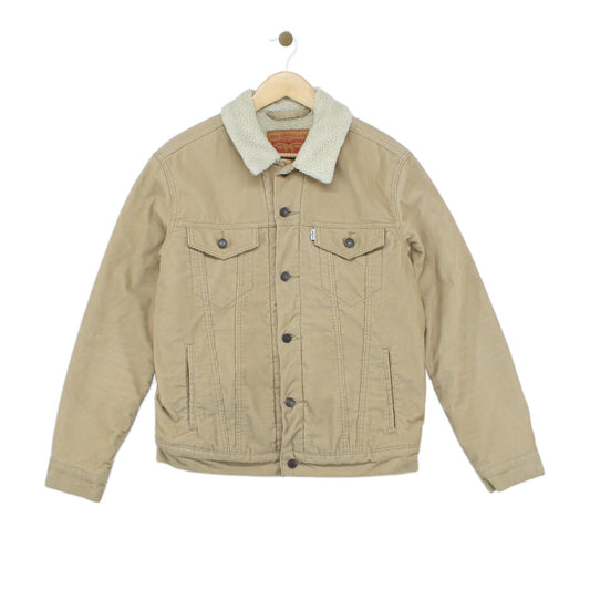 Mens Sherpa Corduroy Jacket Lined Trucker