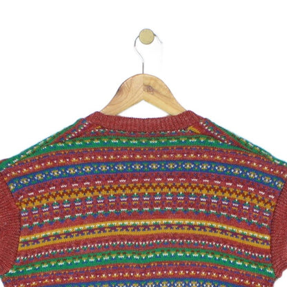 Womens Vest Jumper Retro Patterned