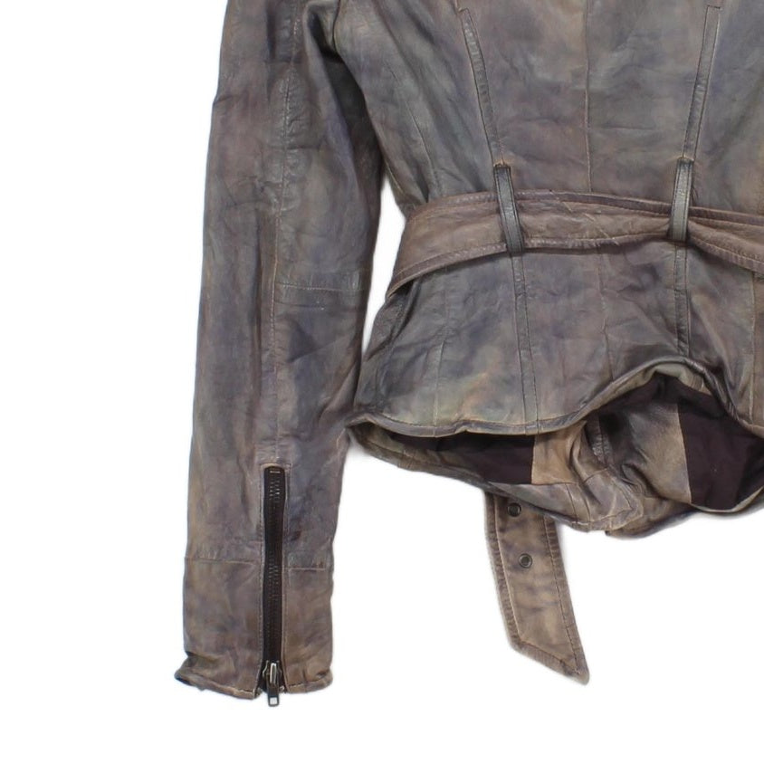 Womens Leather Jacket Biker Lamb Leather