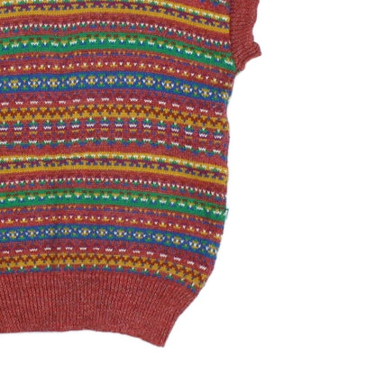 Womens Vest Jumper Retro Patterned