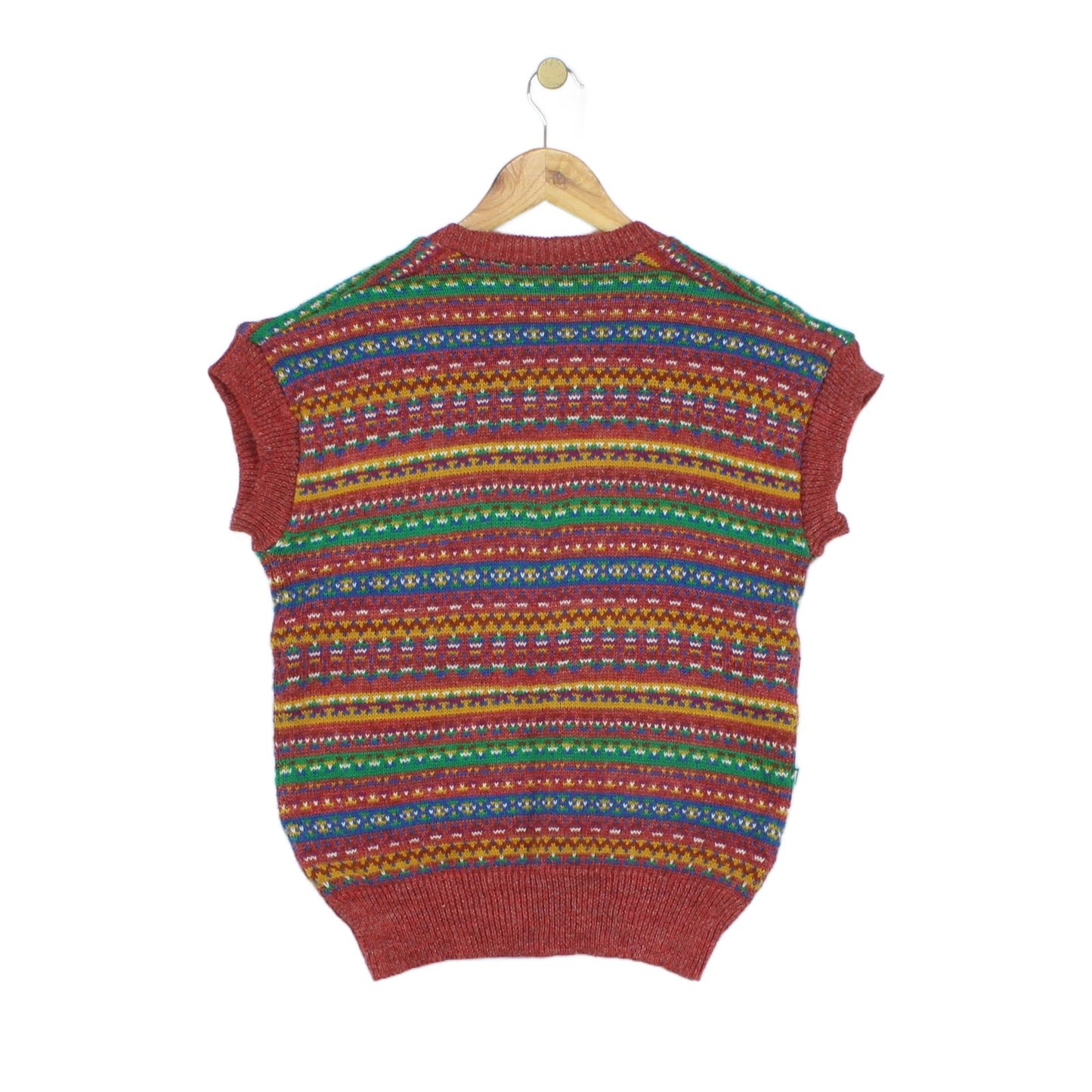 Womens Vest Jumper Retro Patterned