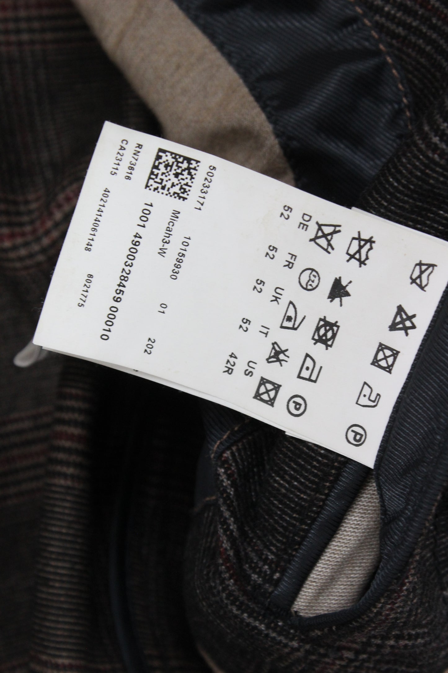 Mens Check Blazer Formal Wool Cotton