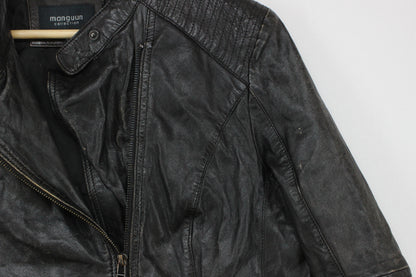 Mens Leather Jacket Biker Distressed