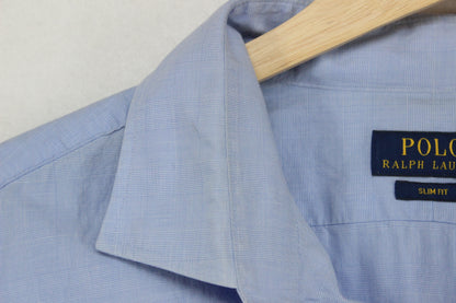 Mens Check Shirt Slim Fit Long Sleeve