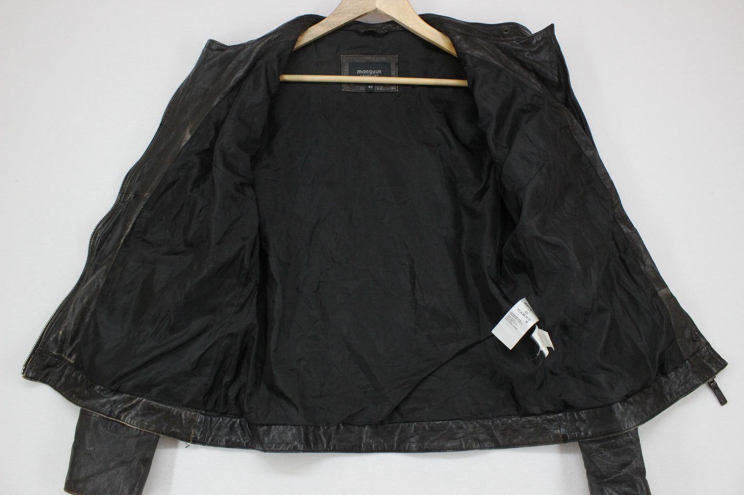 Mens Leather Jacket Biker Distressed