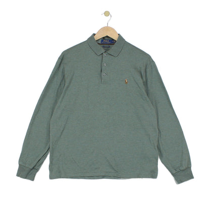 Mens Polo Shirt Stretch Custom Slim Fit Long Sleeve