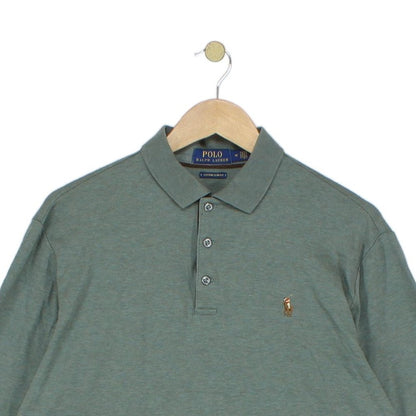 Mens Polo Shirt Stretch Custom Slim Fit Long Sleeve