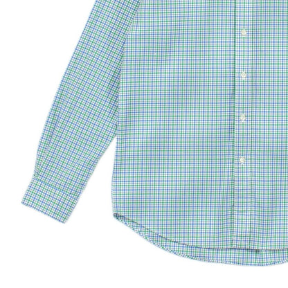 Mens Check Shirt Stretch Long Sleeve Button Up
