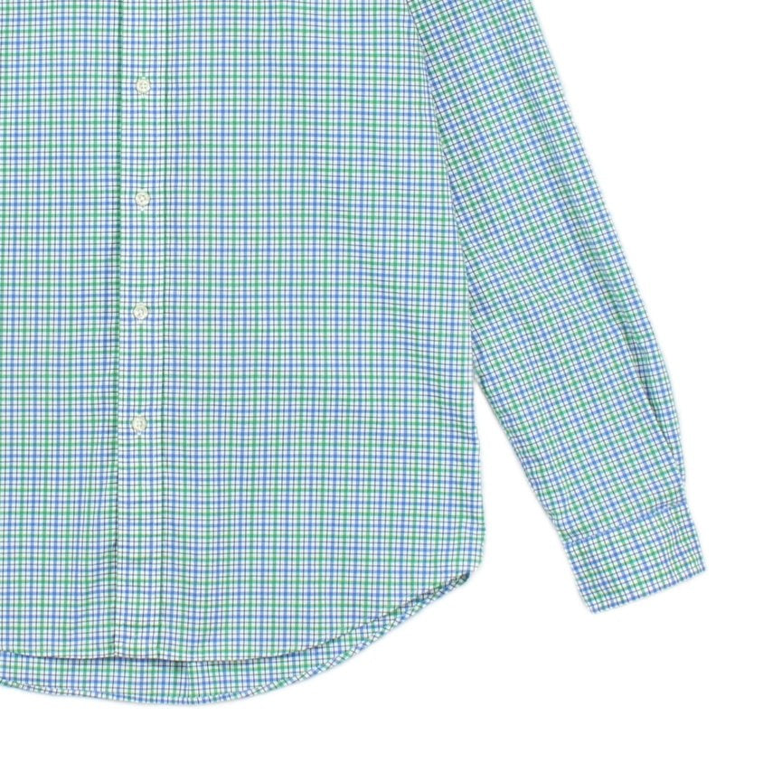 Mens Check Shirt Stretch Long Sleeve Button Up