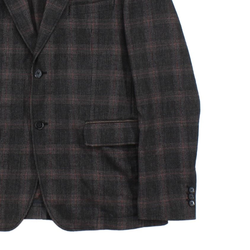 Mens Check Blazer Formal Wool Cotton