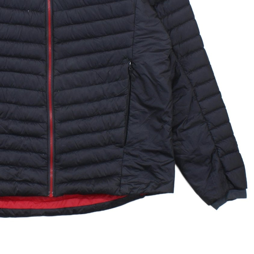 Mens Quilted Jacket Down Hooded Full Zip Lining